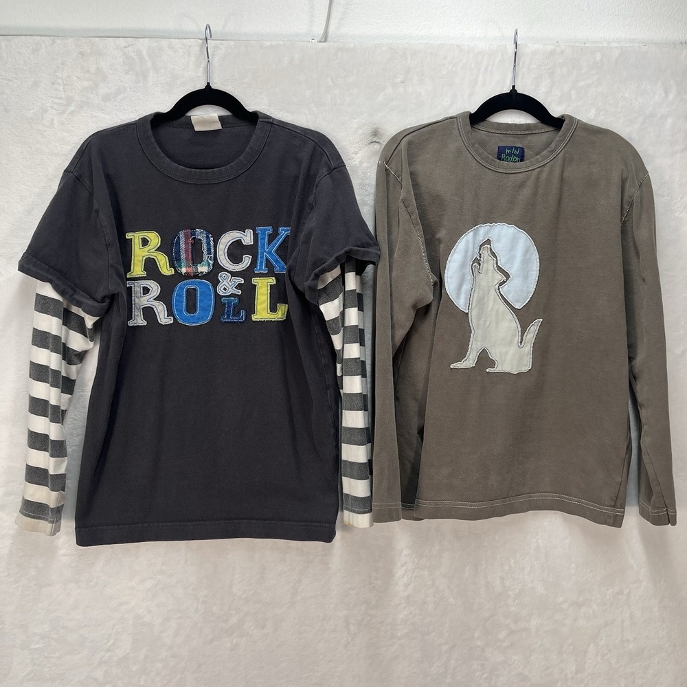 Mini Boden Shirt Bundle Boys 9-10Y Applique Long Sleeve Casual Cotton Lot of 3